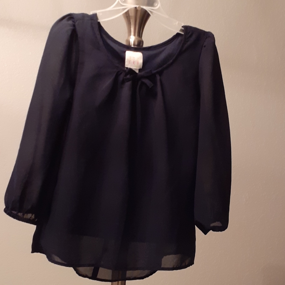C R B  youth girl blouse sheer/ small(7/8)/ blue